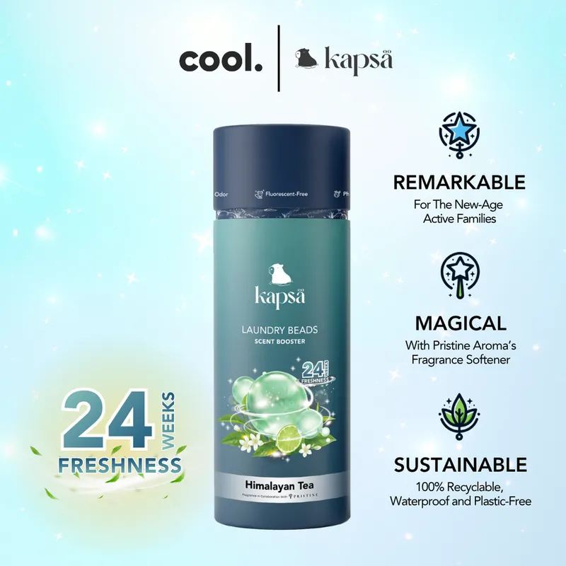 Kapsä Magic Beads scent booster bottle in Himalayan Tea